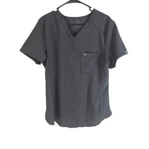 Cherokee Infinity Medical Hospital Scrub Top Dark Gray V Neck L Womens
